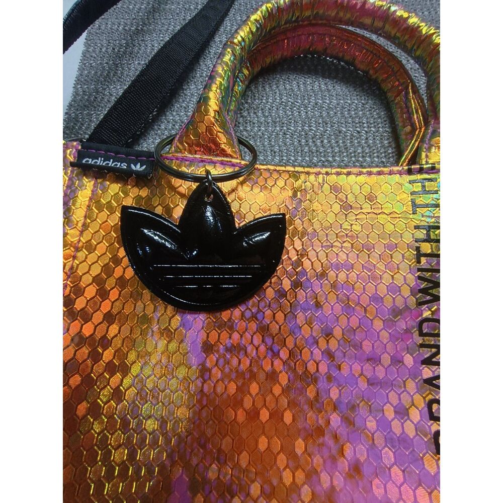 Adidas Originals Mini Shopper Bag With Iridescent Holographic Snakeskin Finish - Picture 5 of 5